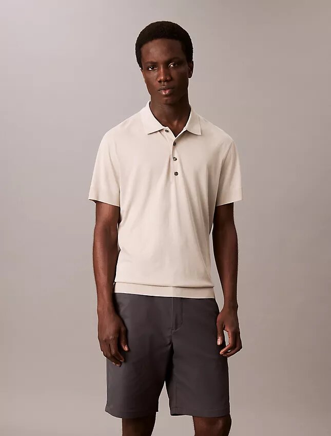 Polo en maille fine mélangée lyocell Polo en maille fine mélangée lyocell
