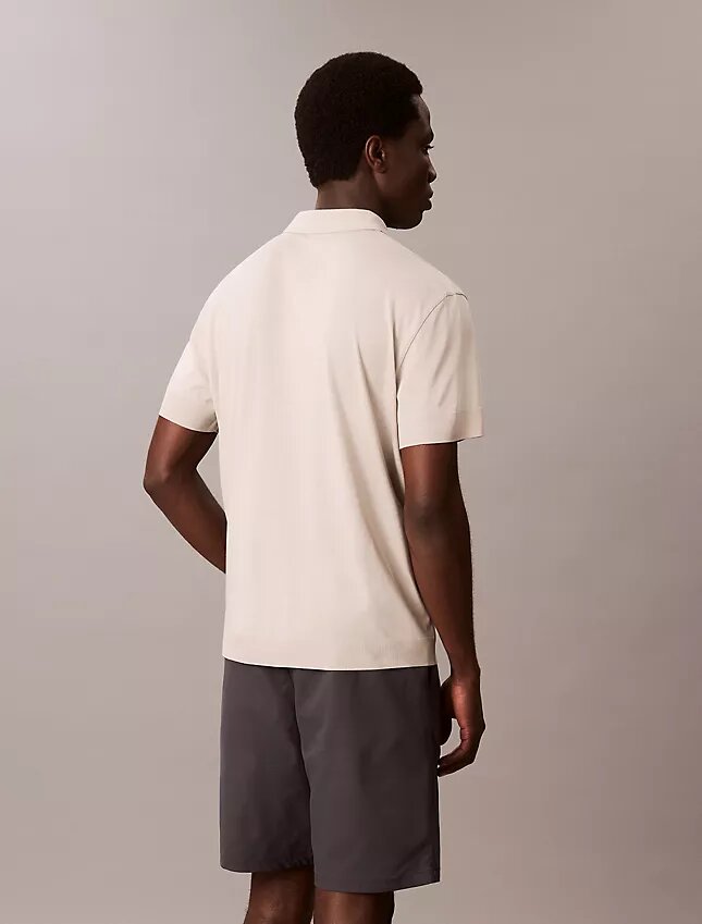 Polo en maille fine mélangée lyocell Polo en maille fine mélangée lyocell