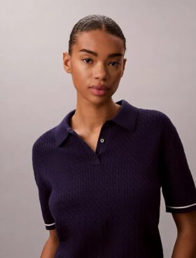 Polo en maille torsadée Monologo