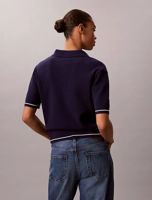 Polo en maille torsadée Monologo Polo en maille torsadée Monologo