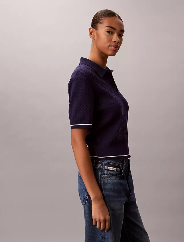 Polo en maille torsadée Monologo Polo en maille torsadée Monologo