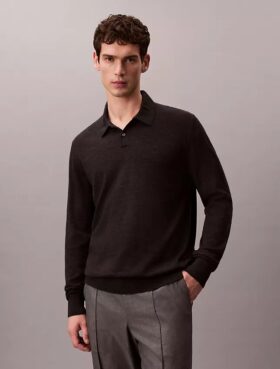 Polo en mélange de laine mérinos extra-fine
