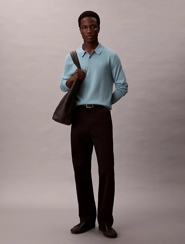 Polo en mélange de laine mérinos extra-fine Polo en mélange de laine mérinos extra-fine