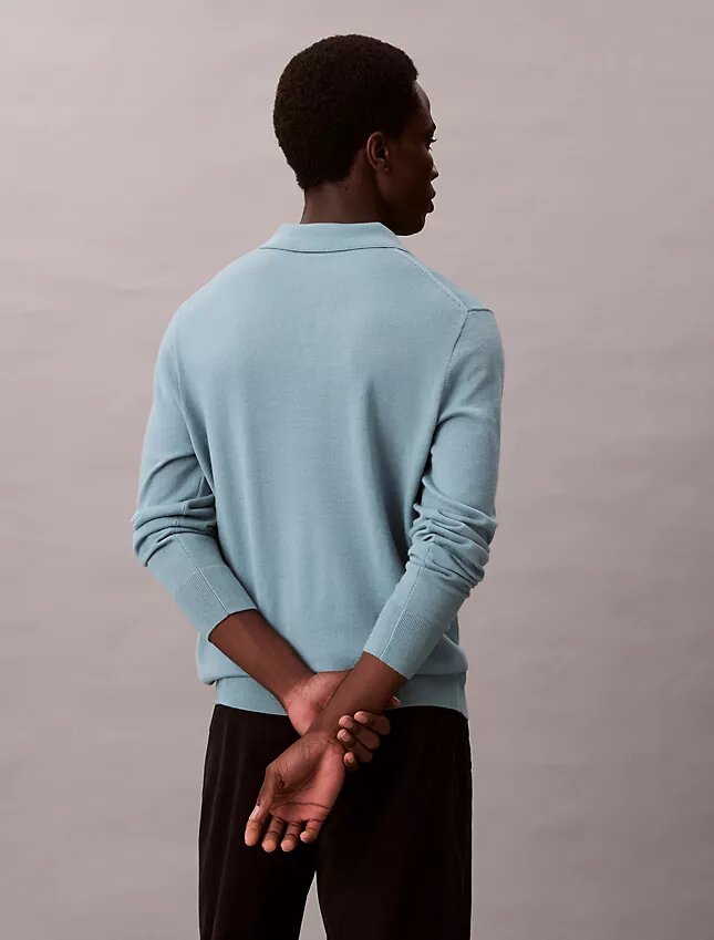 Polo en mélange de laine mérinos extra-fine Polo en mélange de laine mérinos extra-fine