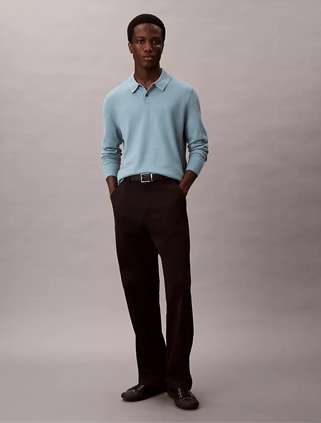 Polo en mélange de laine mérinos extra-fine Polo en mélange de laine mérinos extra-fine