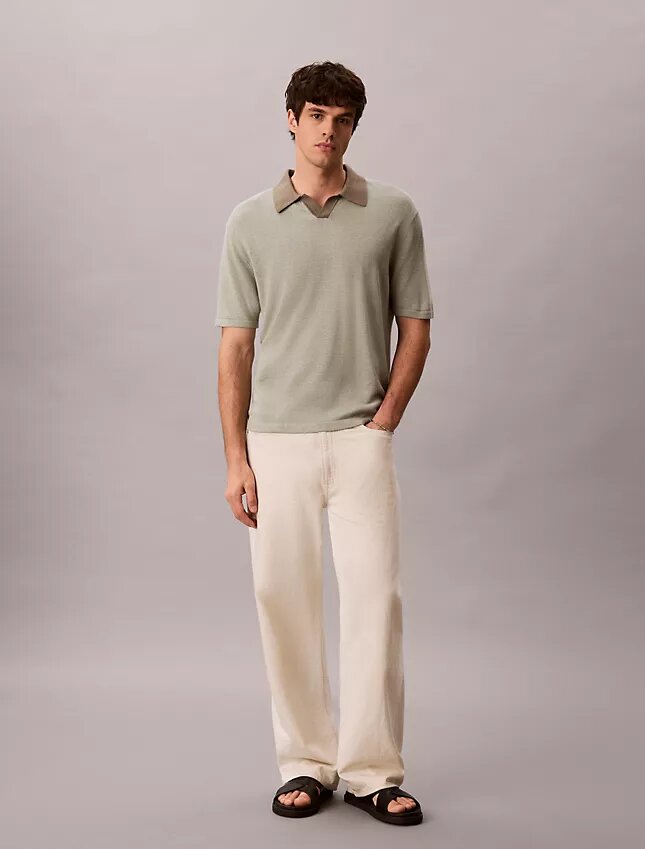 Polo en mélange de lin Polo en mélange de lin