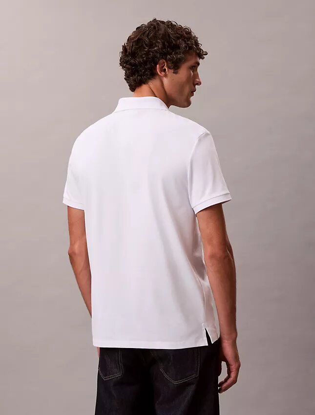 Polo monogrammé en coton mélangé lisse Polo monogrammé en coton mélangé lisse