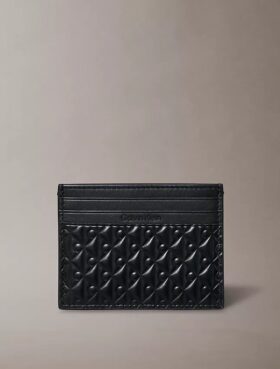 Porte-cartes entièrement gaufré avec un Monogram