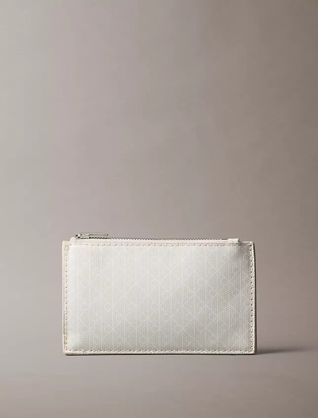 Porte-cartes à fermeture éclair sur le haut avec logo emblématique sur toute la surface Porte-cartes à fermeture éclair sur le haut avec logo emblématique sur toute la surface