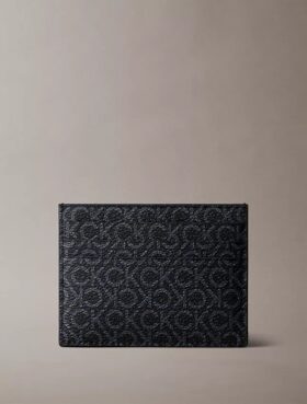 Porte-cartes à monogramme grainé