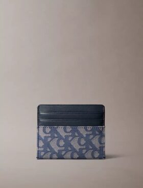 Porte-cartes à motif monogramme intégral