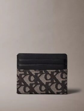 Porte-cartes à motif monogramme intégral