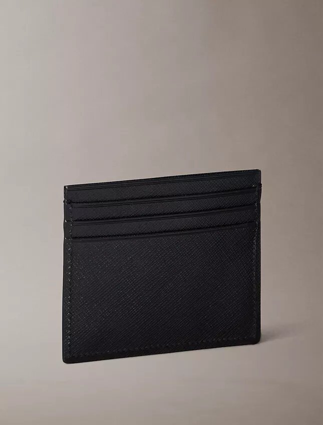 Porte-cartes raffiné en cuir Saffiano Porte-cartes raffiné en cuir Saffiano