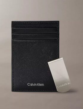 Porte-cartes Saffiano raffiné + pince à billets