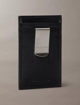 Porte-cartes Saffiano raffiné + pince à billets