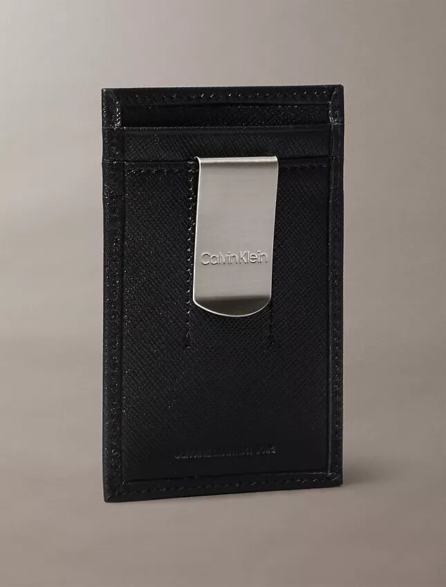 Porte-cartes Saffiano raffiné + pince à billets Porte-cartes Saffiano raffiné + pince à billets