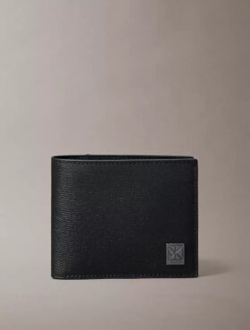 Portefeuille à deux volets avec logo emblématique et pochette à monnaie