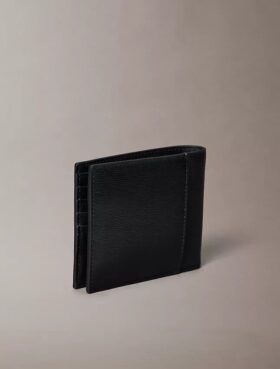 Portefeuille à deux volets avec logo emblématique et pochette à monnaie