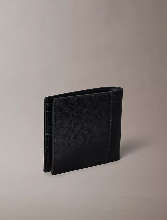 Portefeuille à deux volets avec logo emblématique et pochette à monnaie Portefeuille à deux volets avec logo emblématique et pochette à monnaie