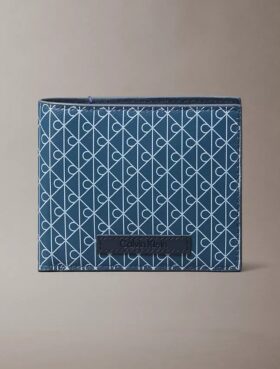 Portefeuille à deux volets avec logo emblématique sur toute la surface et pochette à monnaie