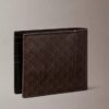 Portefeuille à deux volets avec logo emblématique sur toute la surface et pochette à monnaie Portefeuille à deux volets avec logo emblématique sur toute la surface et pochette à monnaie