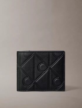 Portefeuille à deux volets avec logo en relief