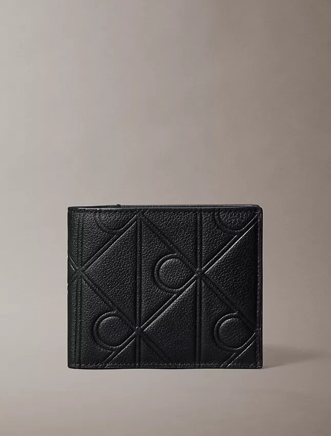 Portefeuille à deux volets avec logo en relief Portefeuille à deux volets avec logo en relief