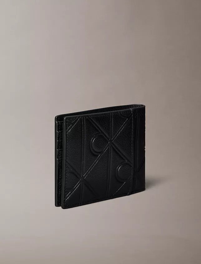Portefeuille à deux volets avec logo en relief Portefeuille à deux volets avec logo en relief