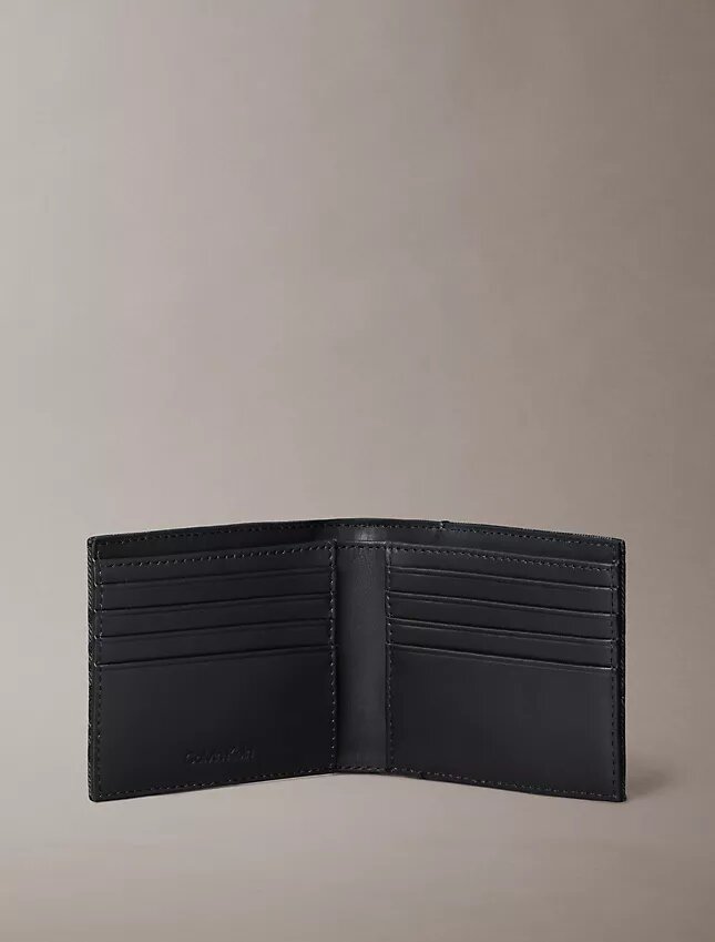 Portefeuille à deux volets avec monogramme sur toute la surface Portefeuille à deux volets avec monogramme sur toute la surface
