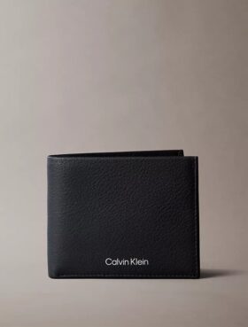 Portefeuille à deux volets en cuir grainé