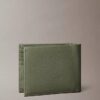 Portefeuille à deux volets en cuir grainé avec poche à monnaie Portefeuille à deux volets en cuir grainé avec poche à monnaie