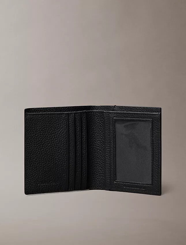 Portefeuille à deux volets fin avec logo estampé à chaud Portefeuille à deux volets fin avec logo estampé à chaud