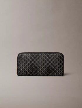Portefeuille long à fermeture éclair avec logo emblématique