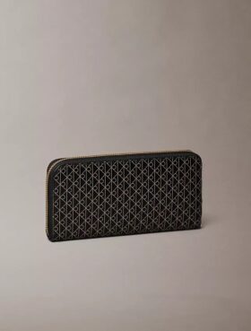 Portefeuille long à fermeture éclair avec logo emblématique
