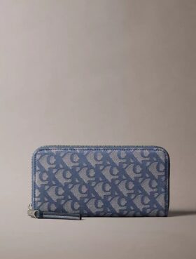 Portefeuille long zippé avec motif Monogram sur toute la surface