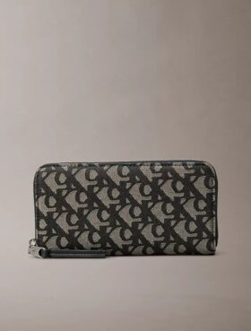 Portefeuille long zippé avec motif Monogram sur toute la surface