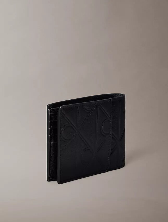 Portefeuille à trois volets avec logo en relief Portefeuille à trois volets avec logo en relief