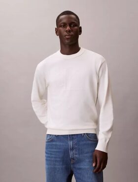 Pull ample en coton lisse avec Monogram