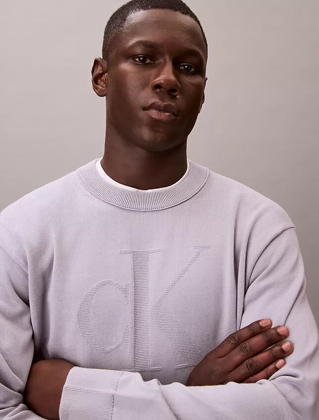 Pull ample en coton lisse avec Monogram Pull ample en coton lisse avec Monogram