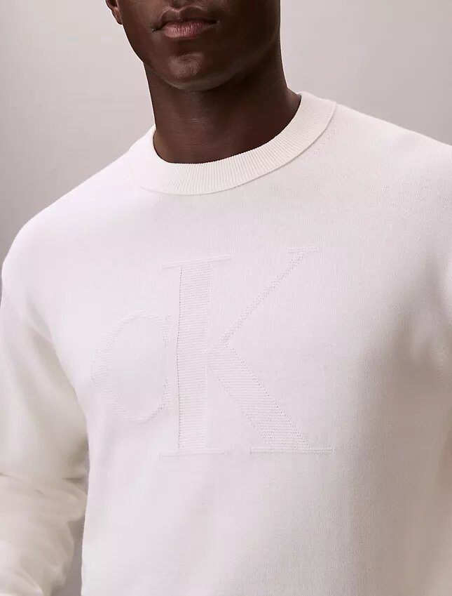 Pull ample en coton lisse avec Monogram Pull ample en coton lisse avec Monogram