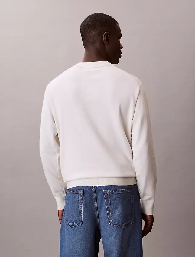 Pull ample en coton lisse avec Monogram Pull ample en coton lisse avec Monogram