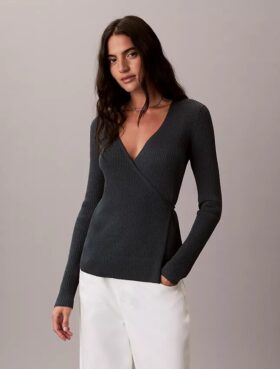 Pull cache-cœur en mélange de lin