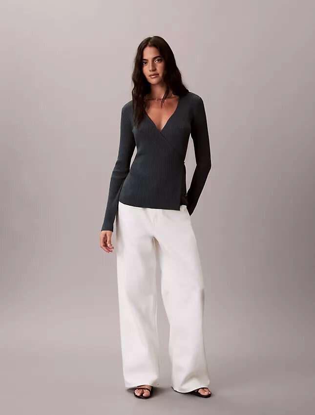 Pull cache-cœur en mélange de lin Pull cache-cœur en mélange de lin