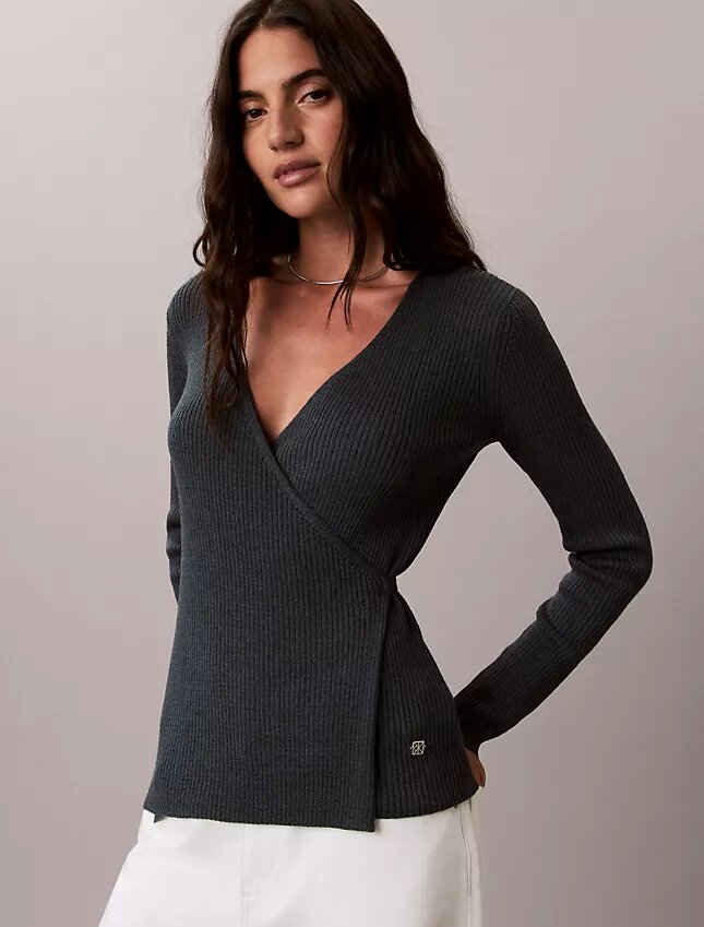 Pull cache-cœur en mélange de lin Pull cache-cœur en mélange de lin