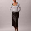 Pull classique à encolure dégagée en coton mélangé