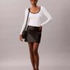 Pull classique à encolure dégagée en coton mélangé Pull classique à encolure dégagée en coton mélangé