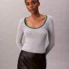 Pull classique à encolure dégagée en coton mélangé