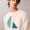 Pull classique à motif graphique et logo color block Pull classique à motif graphique et logo color block