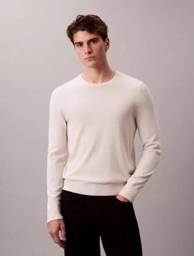Pull à col rond en mélange de mérinos extra-fin