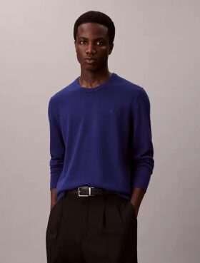 Pull à col rond en mélange de mérinos extra-fin